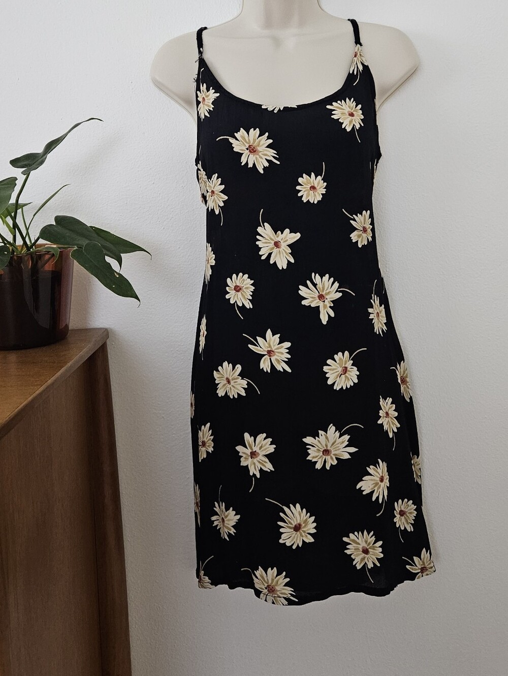 vintage sunflower grunge 90s y2k goth floral boho indie urban mini slip dress